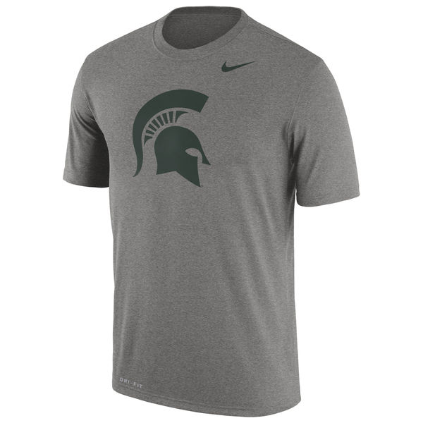 Michigan State Spartans Nike Logo Legend Dri-Fit Performance T-Shirt Dark Gray - Click Image to Close