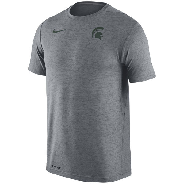 Michigan State Spartans Nike Stadium Dri-Fit Touch T-Shirt Heather Gray - Click Image to Close