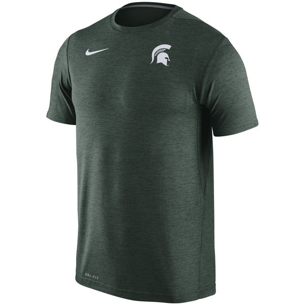 Michigan State Spartans Nike Stadium Dri-Fit Touch T-Shirt Heather Green - Click Image to Close