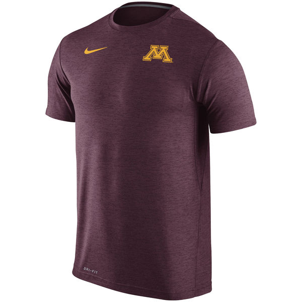 Minnesota Golden Gophers Nike Stadium Dri-Fit Touch T-Shirt Heather Maroon - Click Image to Close