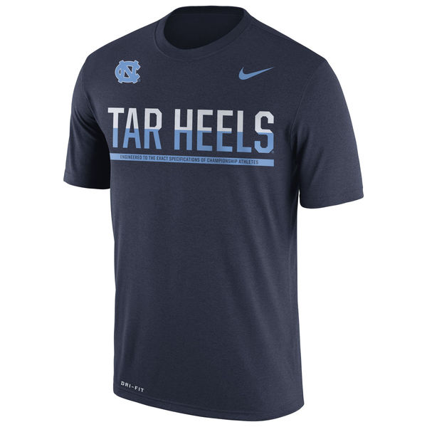 North Carolina Tar Heels Nike 2016 Staff Sideline Dri-Fit Legend T-Shirt Navy - Click Image to Close
