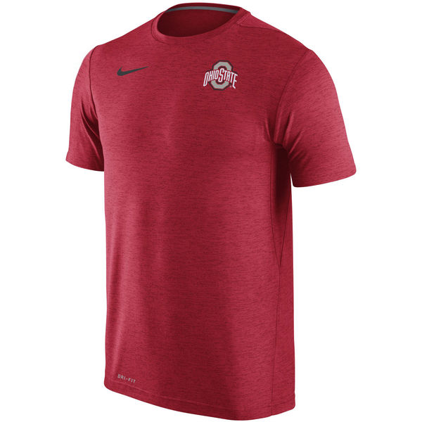 Ohio State Buckeyes Nike Stadium Dri-Fit Touch T-Shirt Heather Red - Click Image to Close