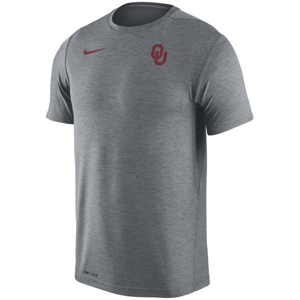 Oklahoma Sooners Nike Stadium Dri-Fit Touch T-Shirt Heather Gray