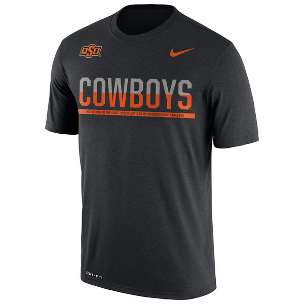 Oklahoma State Cowboys Nike 2016 Staff Sideline Dri-Fit Legend T-Shirt Black - Click Image to Close