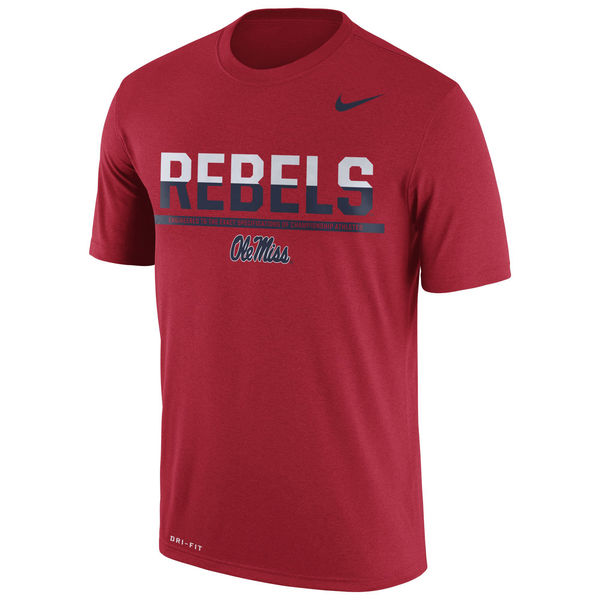 Ole Miss Rebels Nike 2016 Staff Sideline Dri-Fit Legend T-Shirt Red