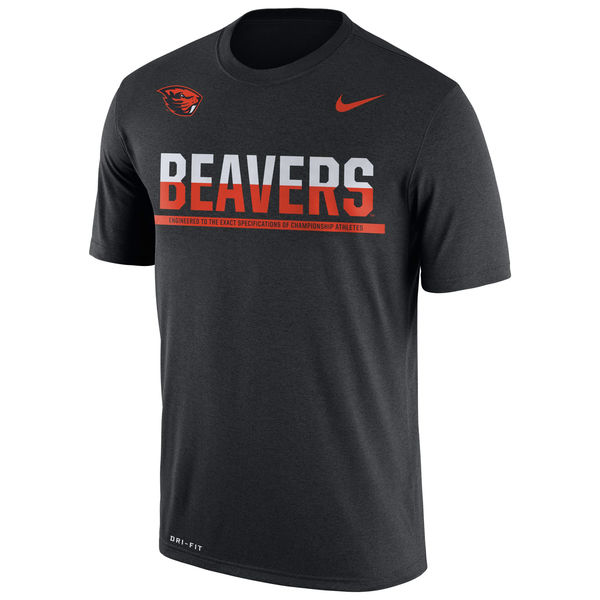 Oregon State Beavers Nike 2016 Staff Sideline Dri-Fit Legend T-Shirt Black - Click Image to Close