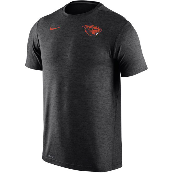Oregon State Beavers Nike Stadium Dri-Fit Touch T-Shirt Heather Black - Click Image to Close
