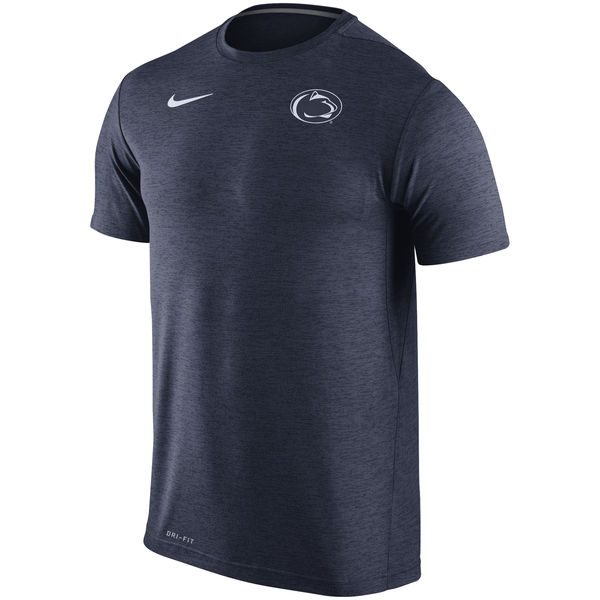 Penn State Nittany Lions Nike Stadium Dri-Fit Touch T-Shirt Heather Navy - Click Image to Close