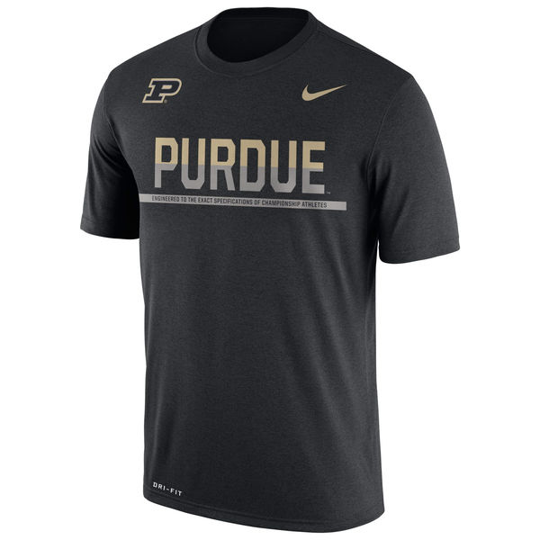 Purdue Boilermakers Nike 2016 Staff Sideline Dri-Fit Legend T-Shirt Black - Click Image to Close
