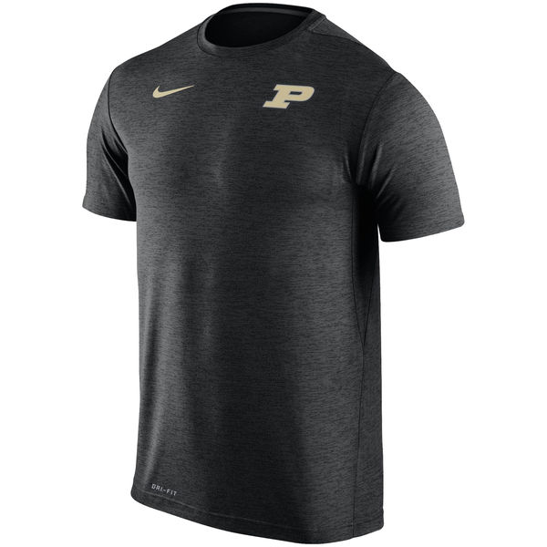 Purdue Boilermakers Nike Stadium Dri-Fit Touch T-Shirt Heather Black - Click Image to Close