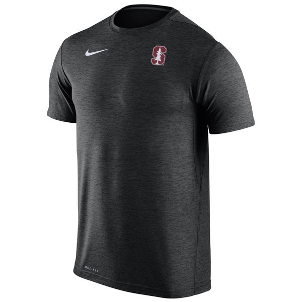 Stanford Cardinal Nike Stadium Dri-Fit Touch T-Shirt Heather Black - Click Image to Close