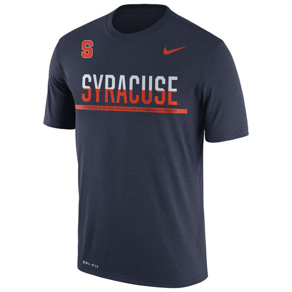 Syracuse Orange Nike 2016 Staff Sideline Dri-Fit Legend T-Shirt Navy - Click Image to Close