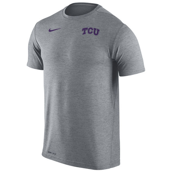 TCU Horned Frogs Nike Stadium Dri-Fit Touch T-Shirt Heather Gray - Click Image to Close