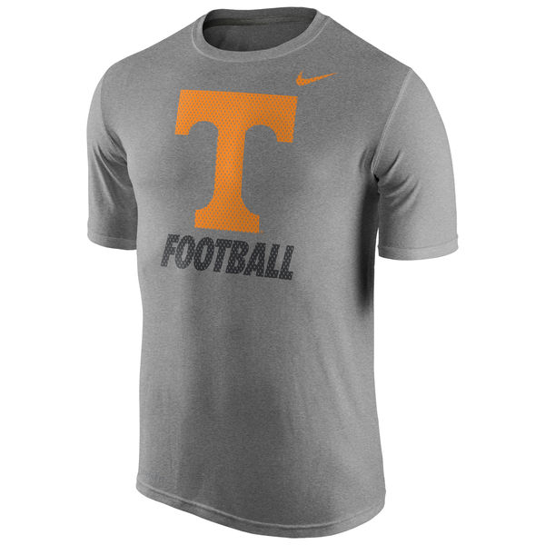 Tennessee Volunteers Nike 2016 Staff Sideline Dri-Fit Legend T-Shirt Heather Grey - Click Image to Close