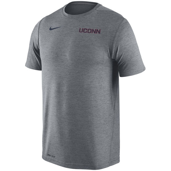 UConn Huskies Nike Stadium Dri-Fit Touch T-Shirt Heather Gray