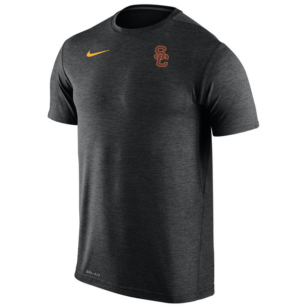 USC Trojans Nike Stadium Dri-Fit Touch T-Shirt Heather Black