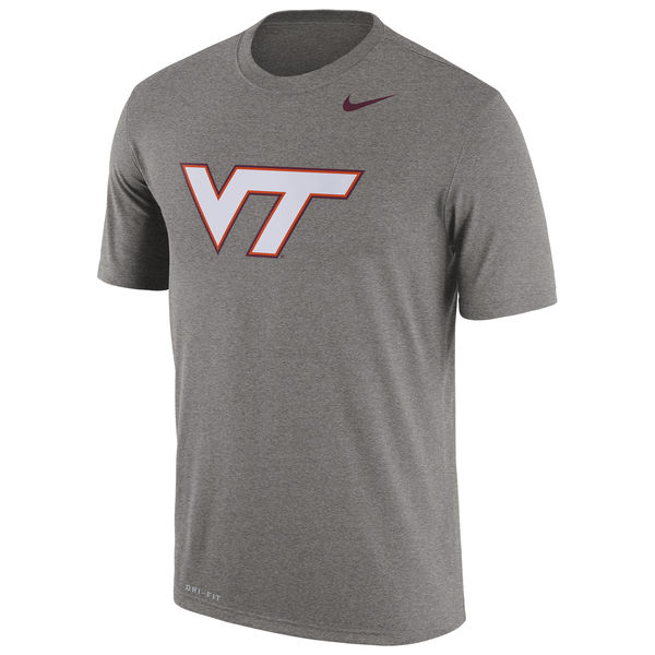 Virginia Tech Hokies Nike Logo Legend Dri-Fit Performance T-Shirt Dark Gray - Click Image to Close