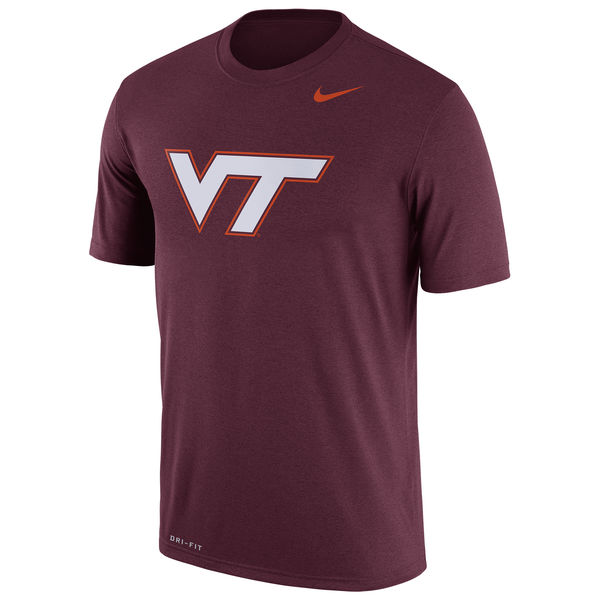 Virginia Tech Hokies Nike Logo Legend Dri-Fit Performance T-Shirt Maroon - Click Image to Close