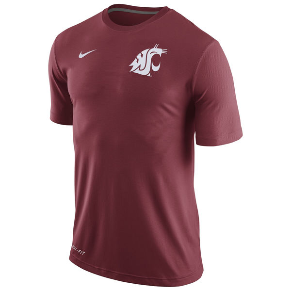 Washington State Cougars Nike Stadium Dri-Fit Touch T-Shirt Crimson - Click Image to Close