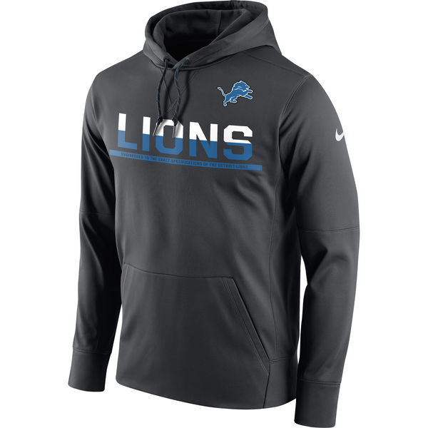 Detroit Lions Nike Sideline Circuit Pullover Performance Hoodie Anthracite