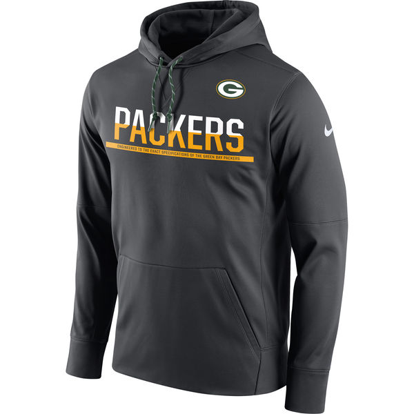 Green Bay Packers Nike Sideline Circuit Pullover Performance Hoodie Anthracite