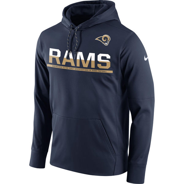 Los Angeles Rams Nike Sideline Circuit Pullover Performance Hoodie Navy - Click Image to Close