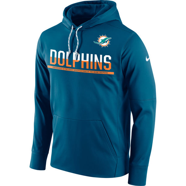 Miami Dolphins Nike Sideline Circuit Pullover Performance Hoodie Blue