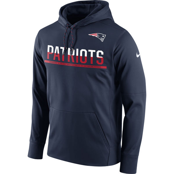 New England Patriots Nike Sideline Circuit Pullover Performance Hoodie Navy - Click Image to Close