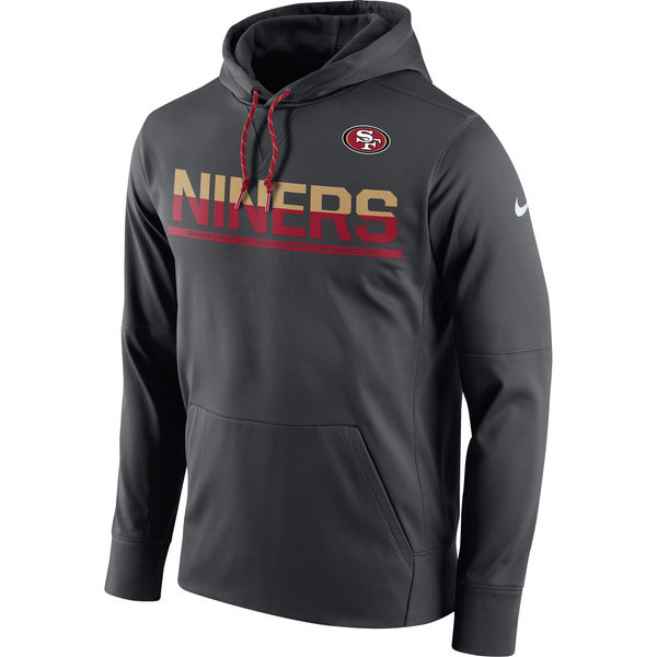 San Francisco 49ers Nike Sideline Circuit Pullover Performance Hoodie Anthracite
