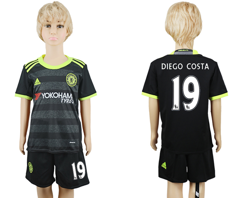 2016-17 Chelsea 19 DIEGO COSTA Away Youth Soccer Jersey