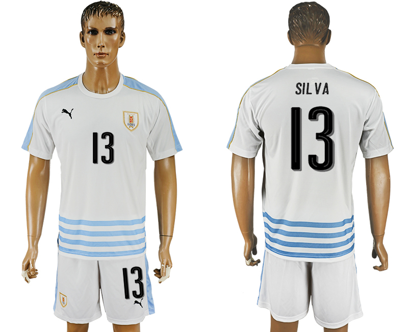 2016-17 Uruguay 13 SILVA Away Soccer Jersey