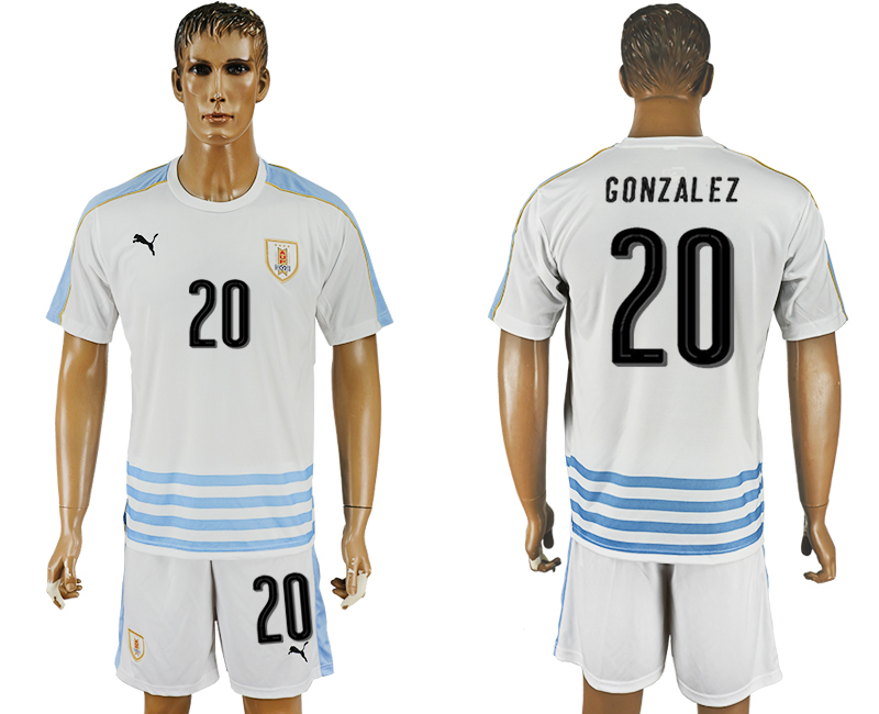 2016-17 Uruguay 20 GONZALEZ Away Soccer Jersey