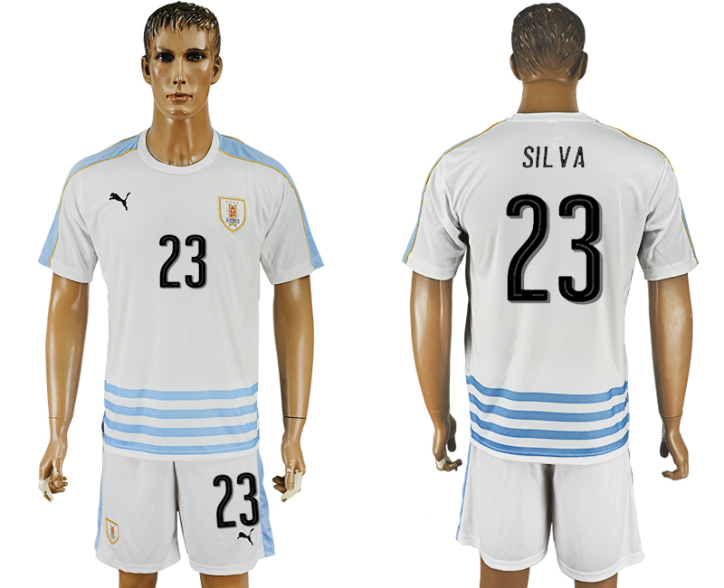 2016-17 Uruguay 23 SILVA Away Soccer Jersey
