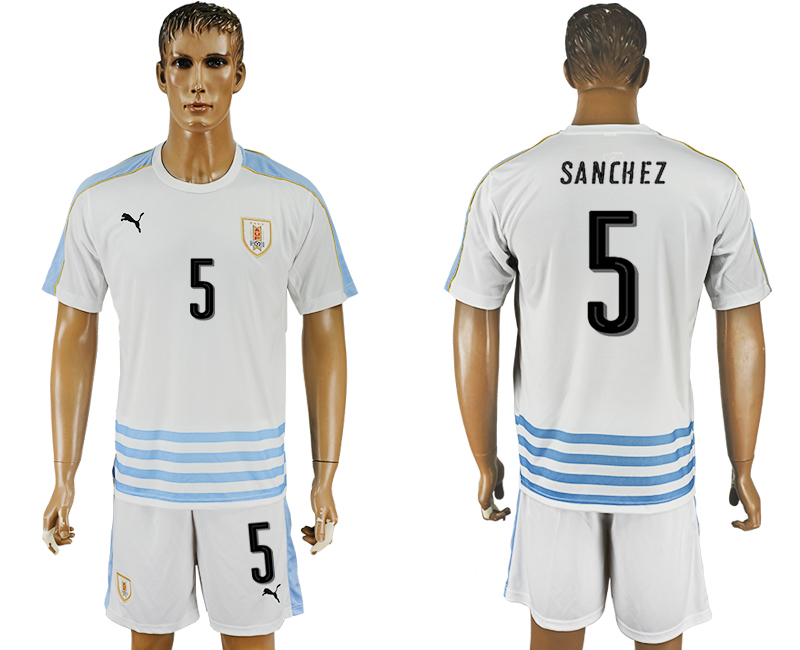2016-17 Uruguay 5 SANCHEZ Away Soccer Jersey