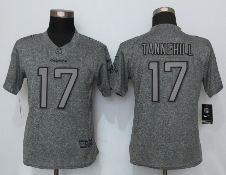 Nike Dolphins 17 Ryan Tannehill Gray Gridiron Gray Women Limited Jersey