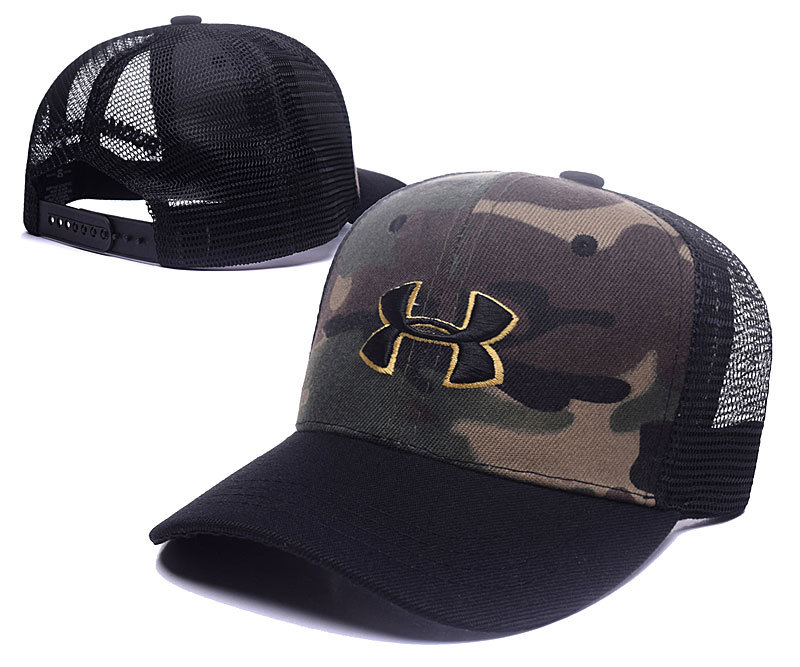 Under Armour Camo Logo Black Sports Adjustable Hat LH