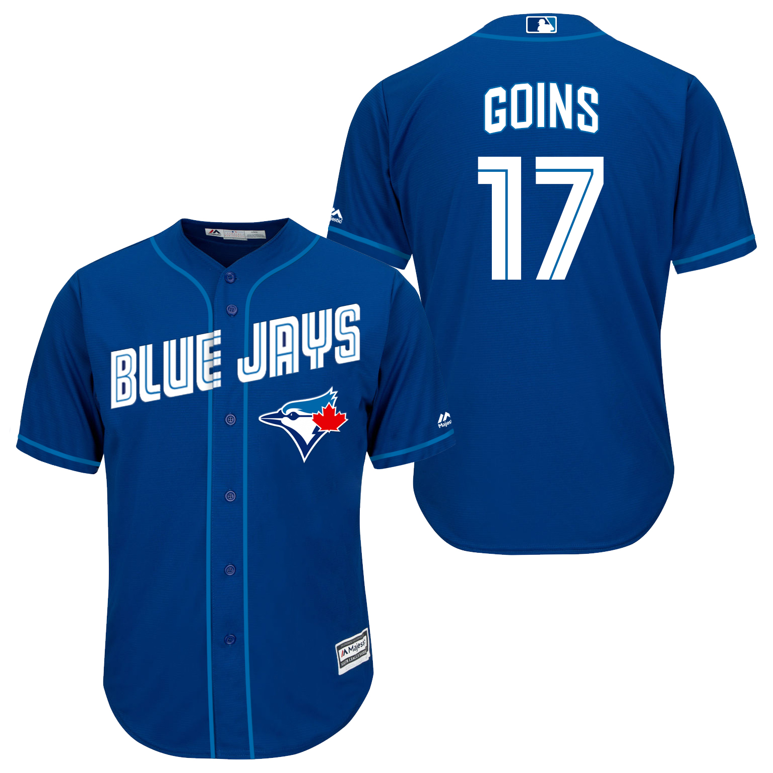 Blue Jays 17 Ryan Goins Royal Blue New Cool Base Jersey