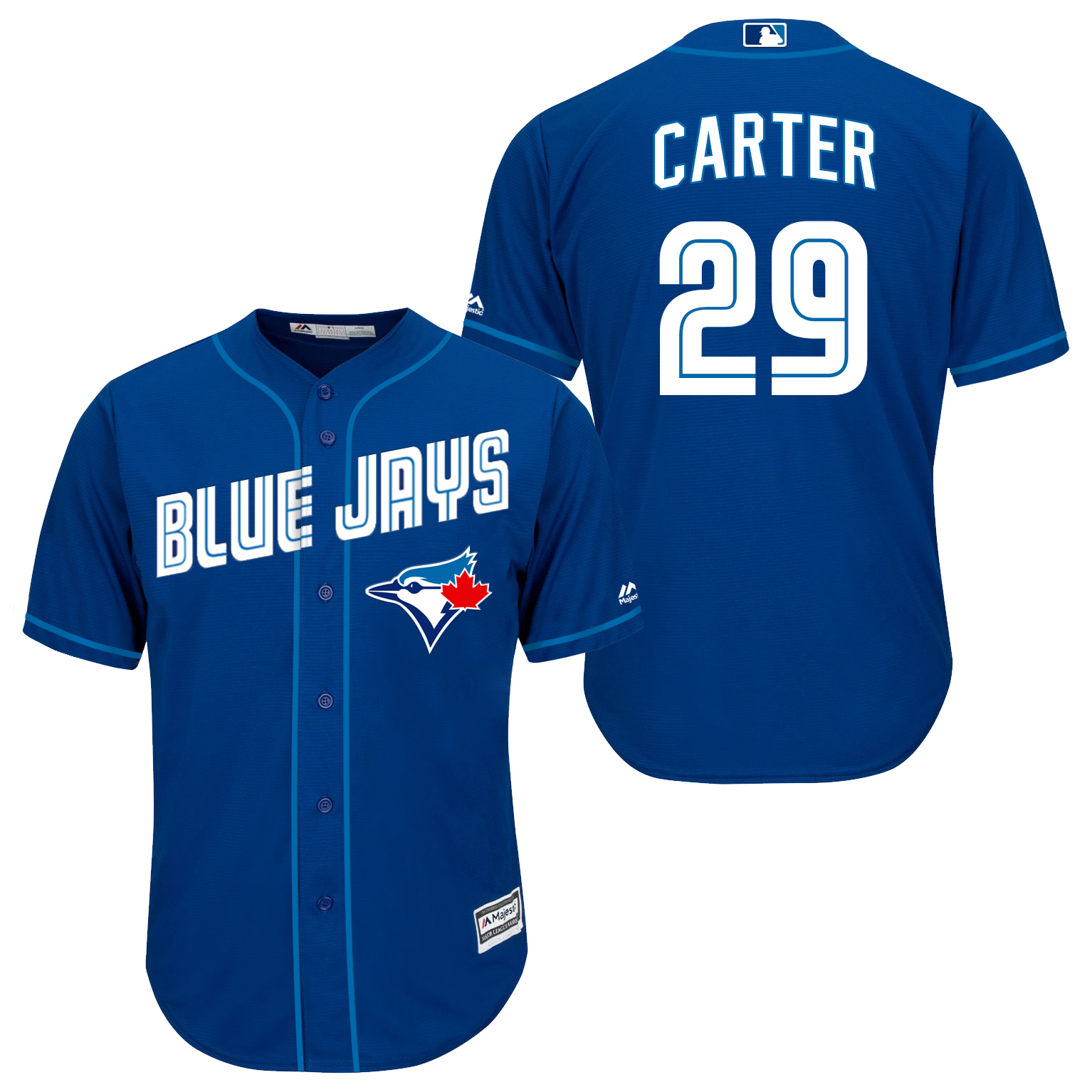 Blue Jays 29 Joe Carter Royal Blue New Cool Base Jersey - Click Image to Close