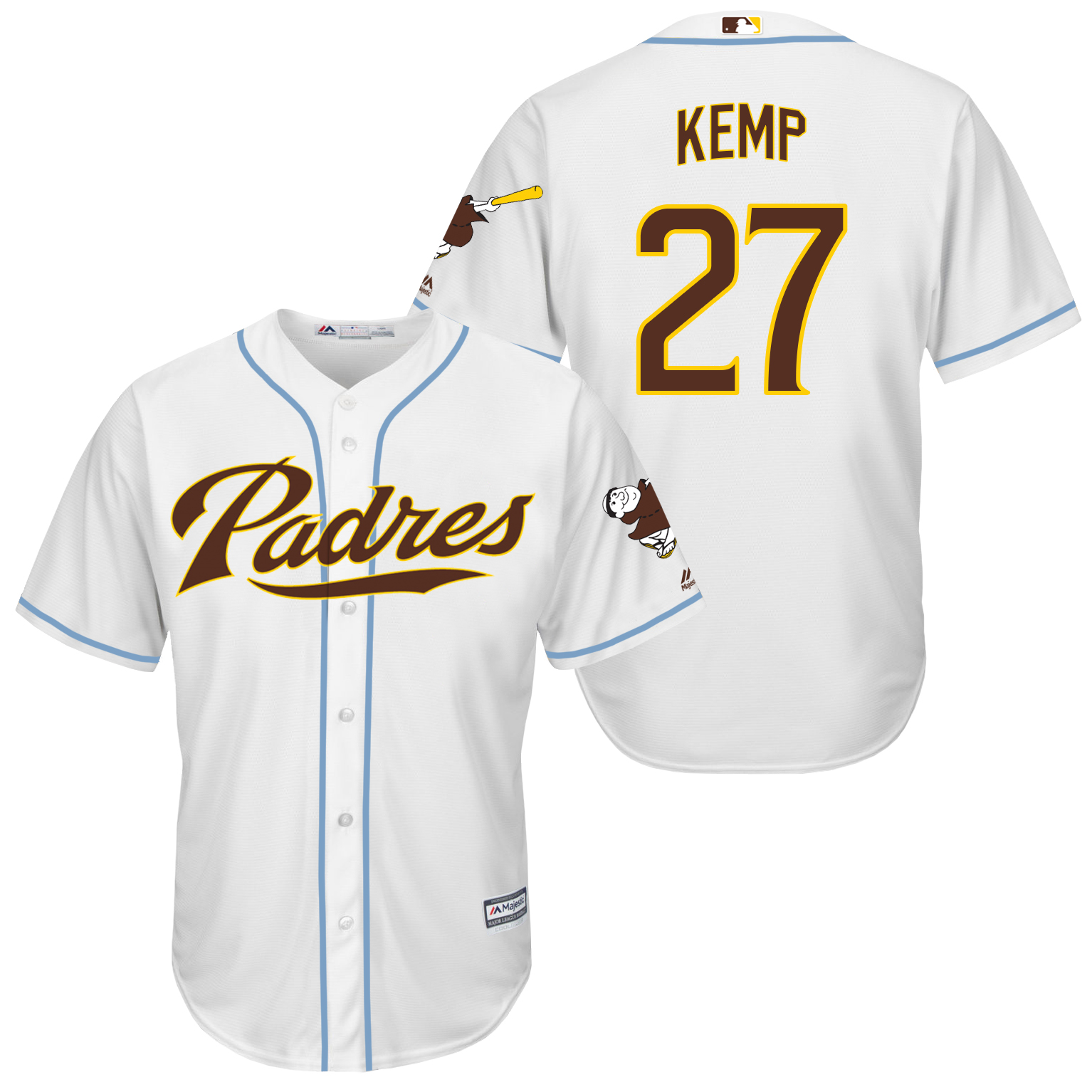 Padres 27 Matt Kemp White New Cool Base Jersey