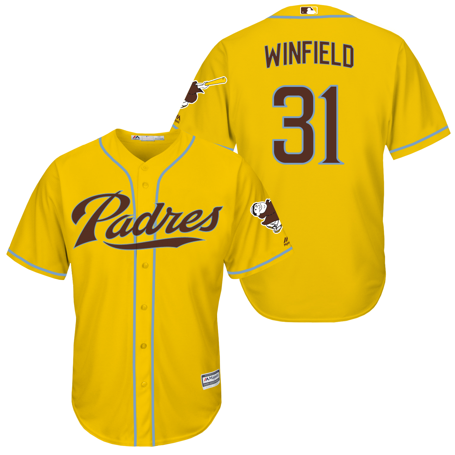 Padres 31 Dave Winfield Yellow New Cool Base Jersey
