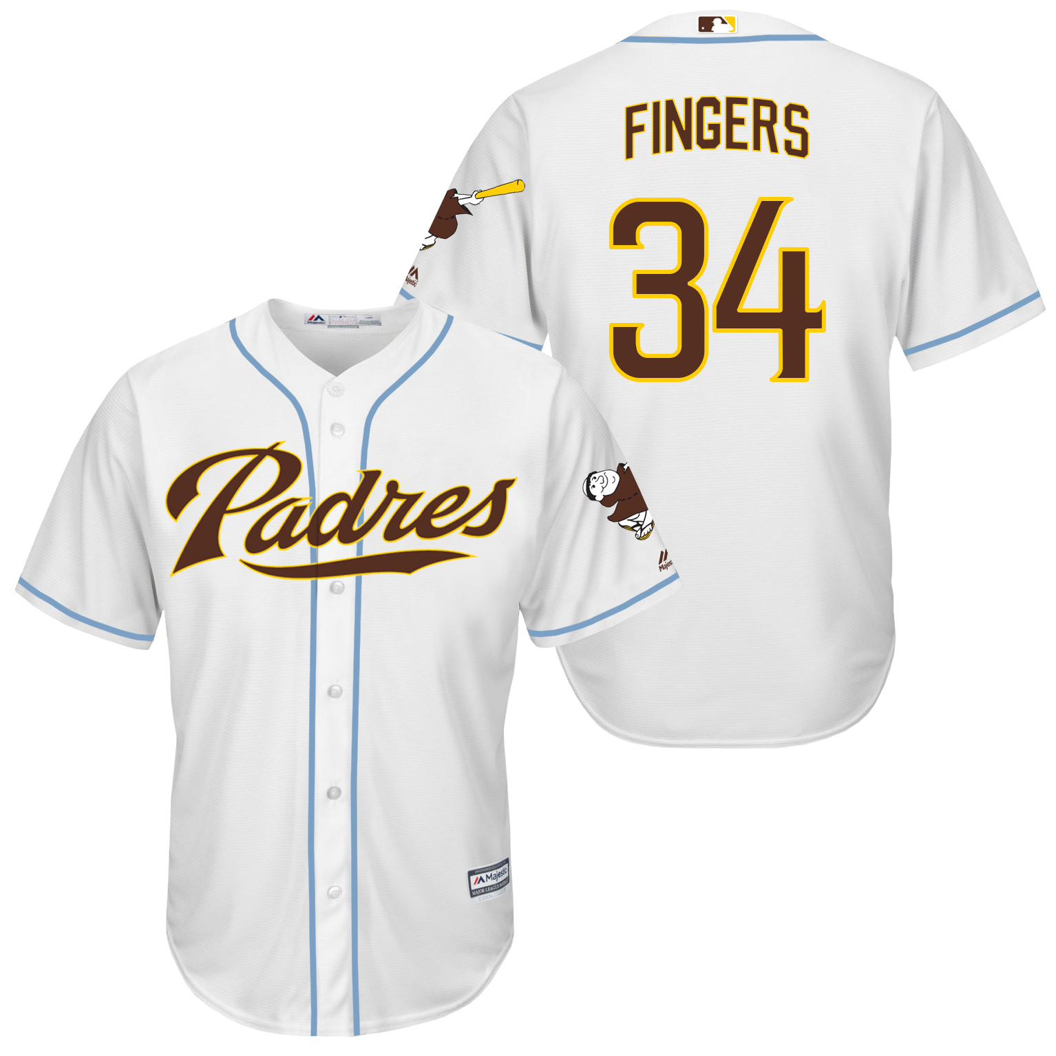 Padres 34 Rollie Fingers White New Cool Base Jersey