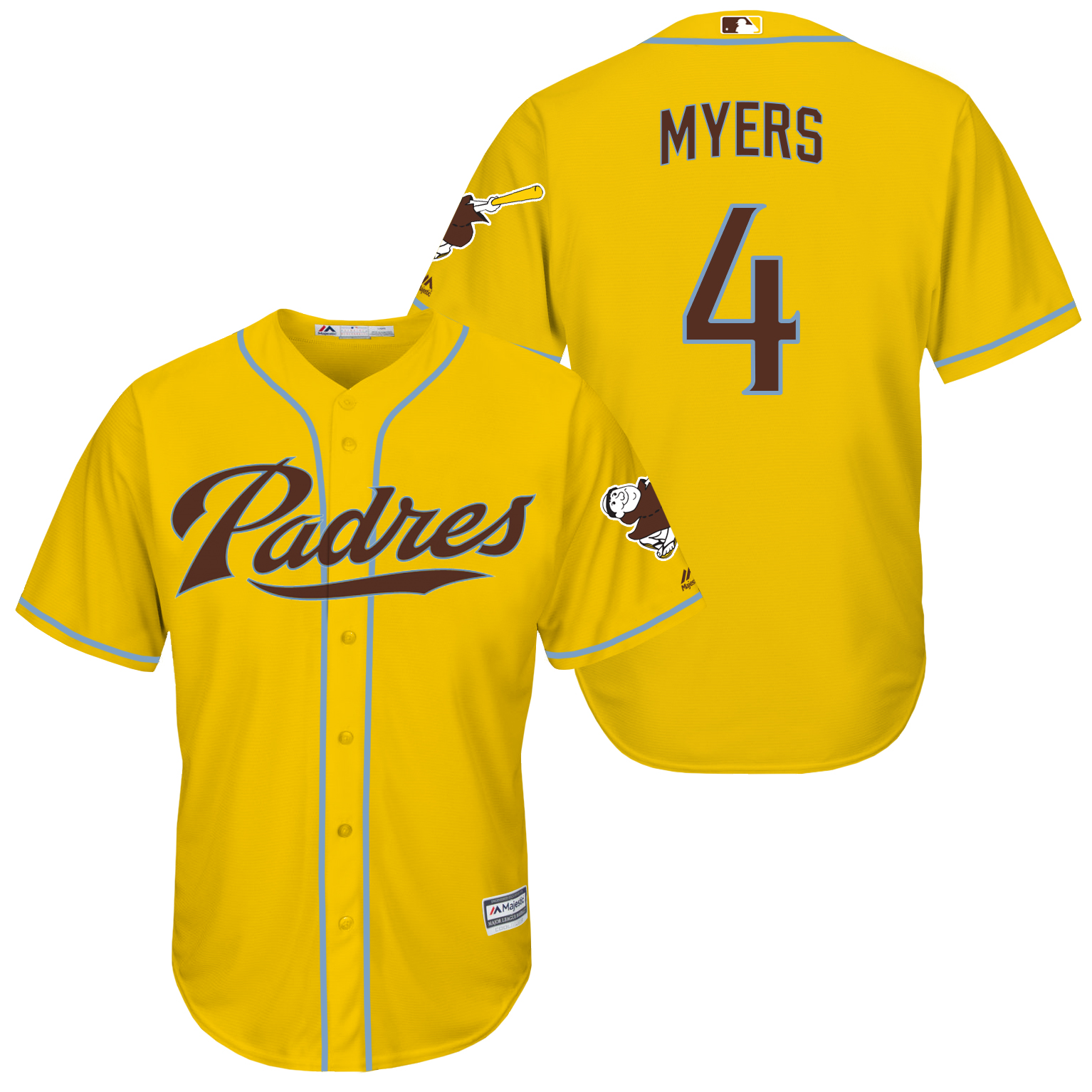 Padres 4 Wil Myers Yellow New Cool Base Jersey