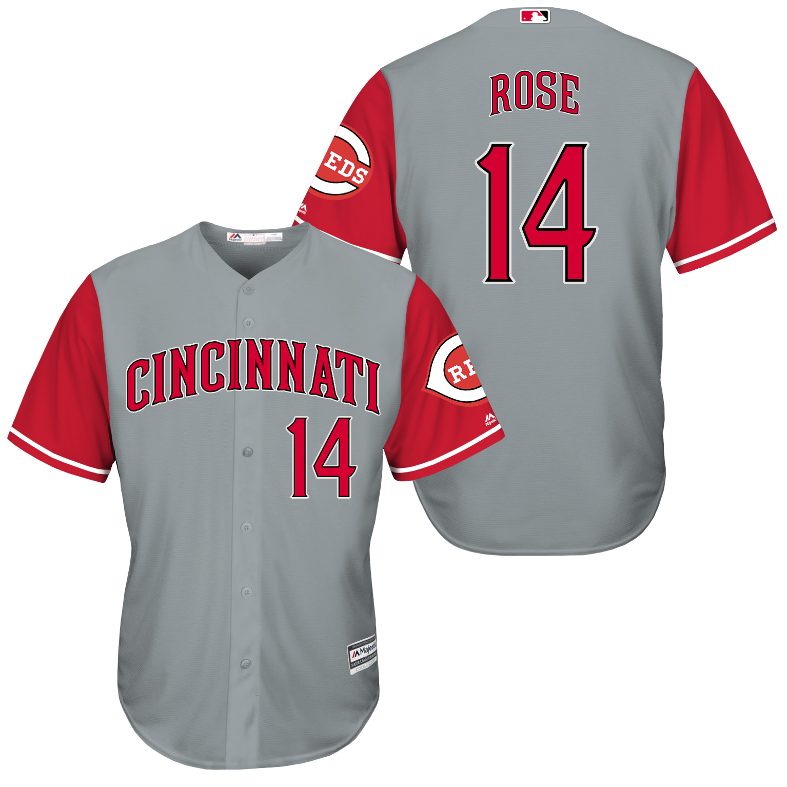 Reds 14 Pete Rose Grey New Cool Base Jersey