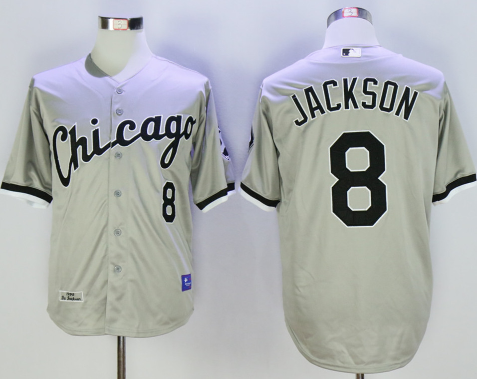 White Sox 8 Joe Jackson Grey Throwback Jersey