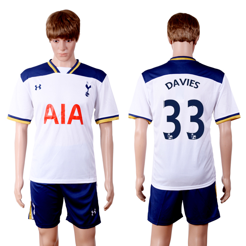 2016-17 Tottenham Hotspur 33 DAVIES Home Soccer Jersey