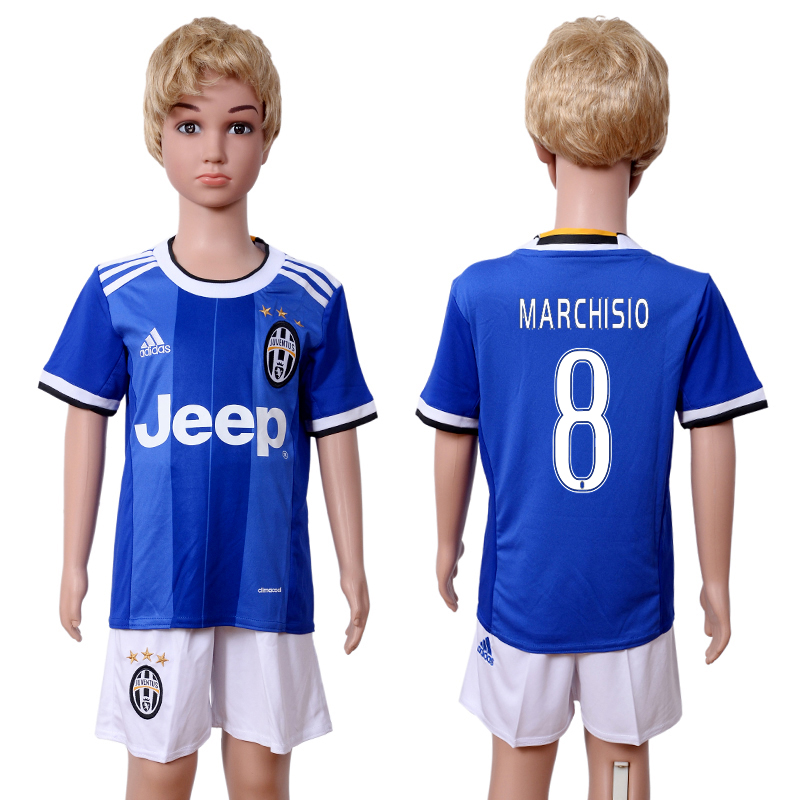 2016-17 Juventus 8 MARCHISIO Away Youth Soccer Jersey