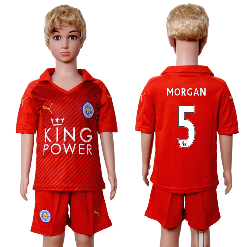 2016-17 Leicester City 5 MORGAN Home Youth Soccer Jersey
