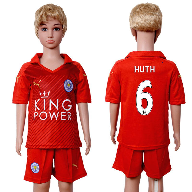 2016-17 Leicester City 6 HUTH Home Youth Soccer Jersey