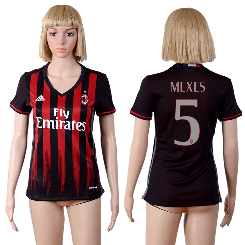 2016-17 AC Milan 5 MEXES Home Women Soccer Jersey