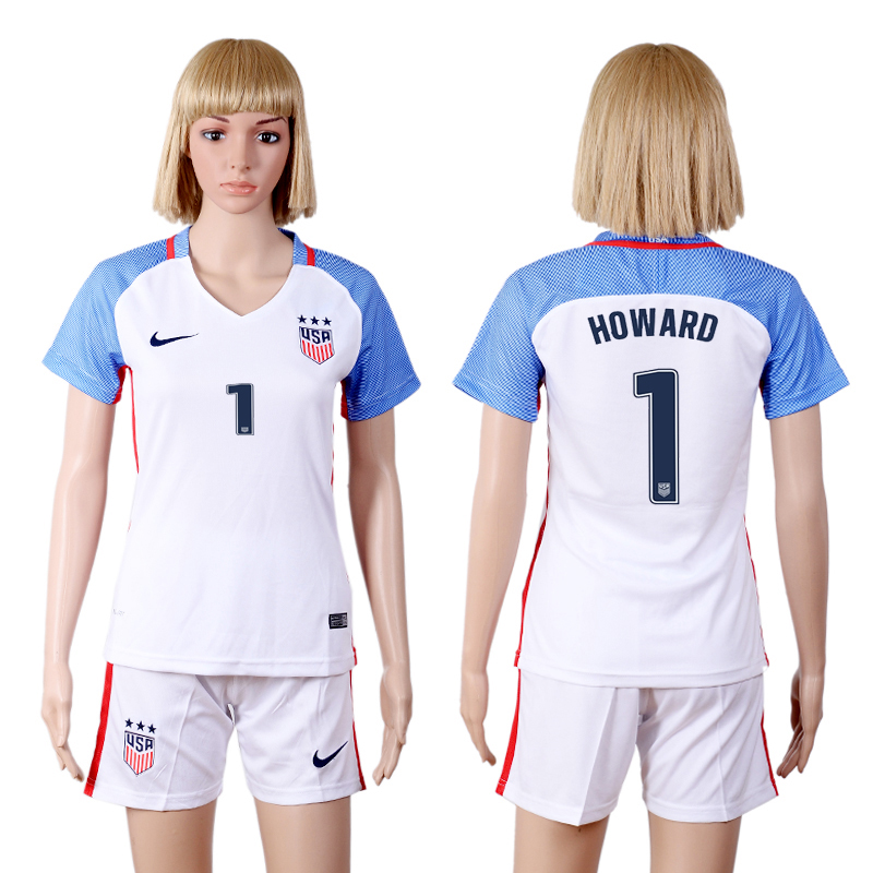 2016-17 USA 1 HOWARD Home Women Soccer Jersey